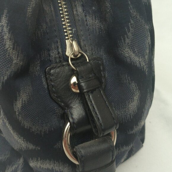 COACH Madison Ikat Maggie Op Women's NAVY Blue Carryall Shoulder Bag Purse 21295 - Picture 9 of 16